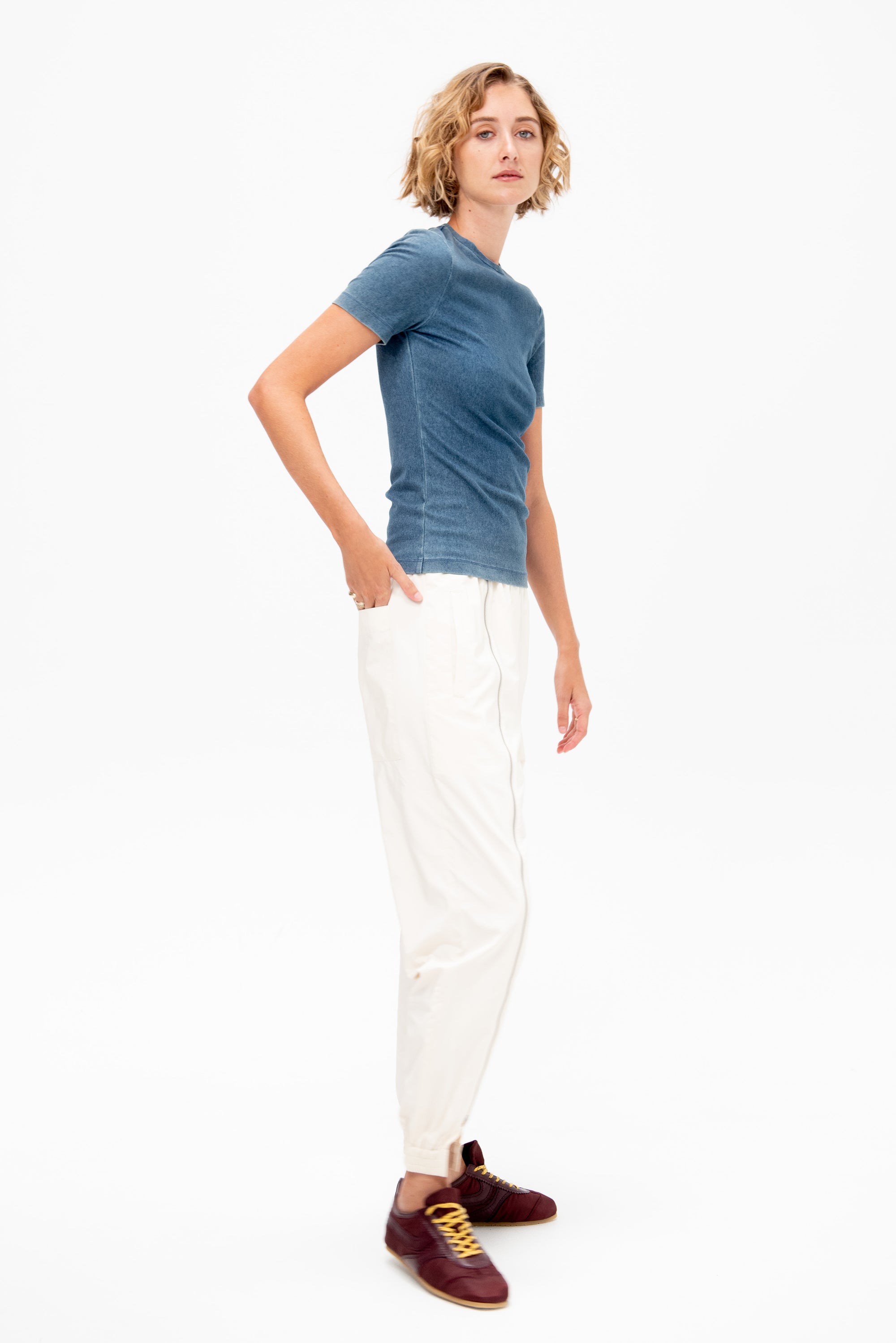 Stretch Denim Baby T-Shirt, Classic Wash