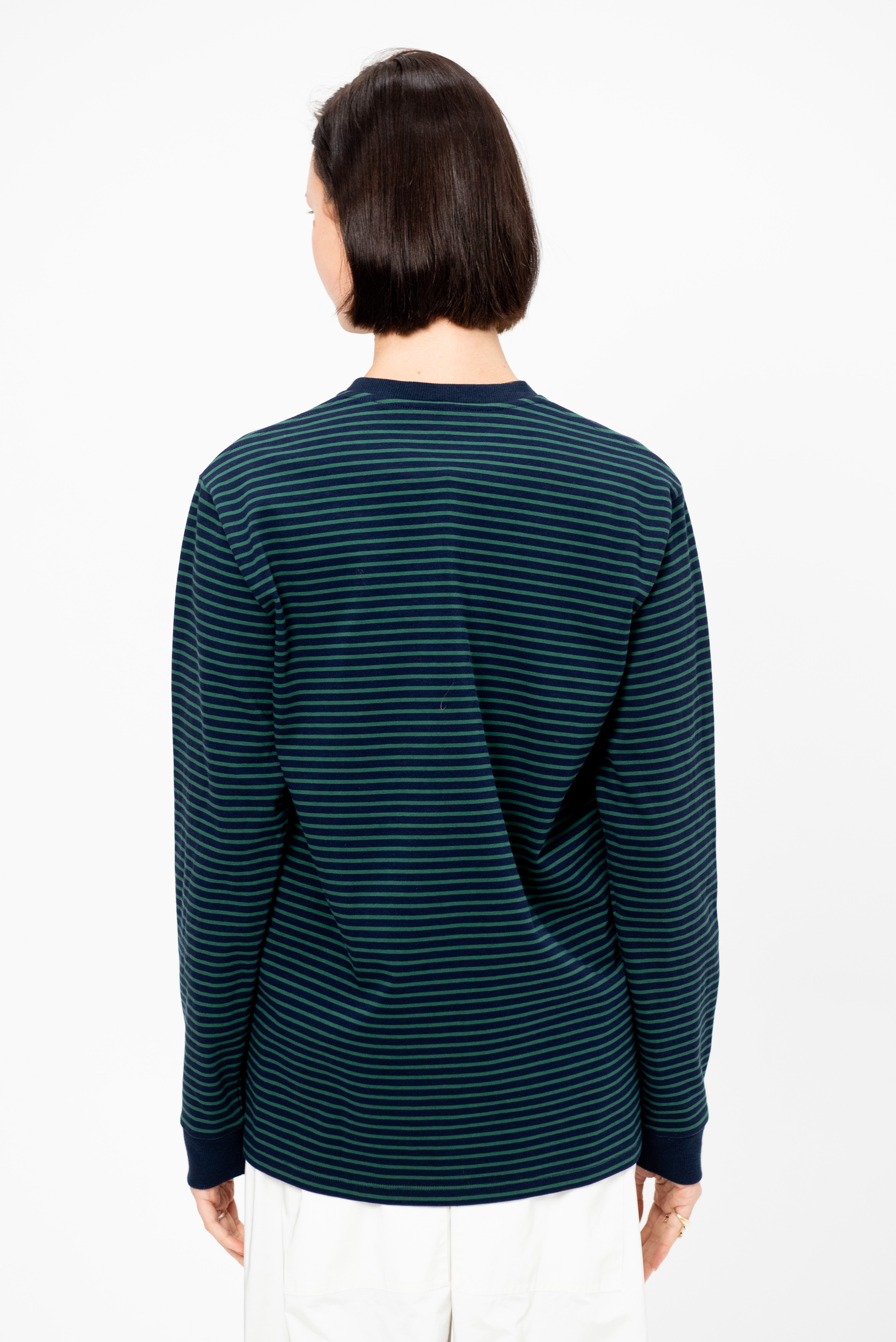 び*様 2000s Striped knit long sleeve t sul Tibi Striped Perfect Unisex Long Sleeve T-Shirt, Navy & Green
