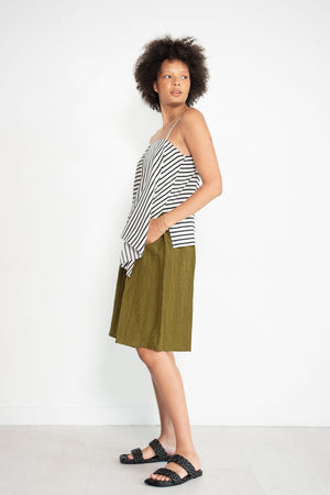 TIBI - Identity Stripe Draped Cami, Black & White