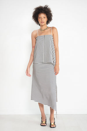 TIBI - Identity Stripe Pencil Skirt, Black Multi