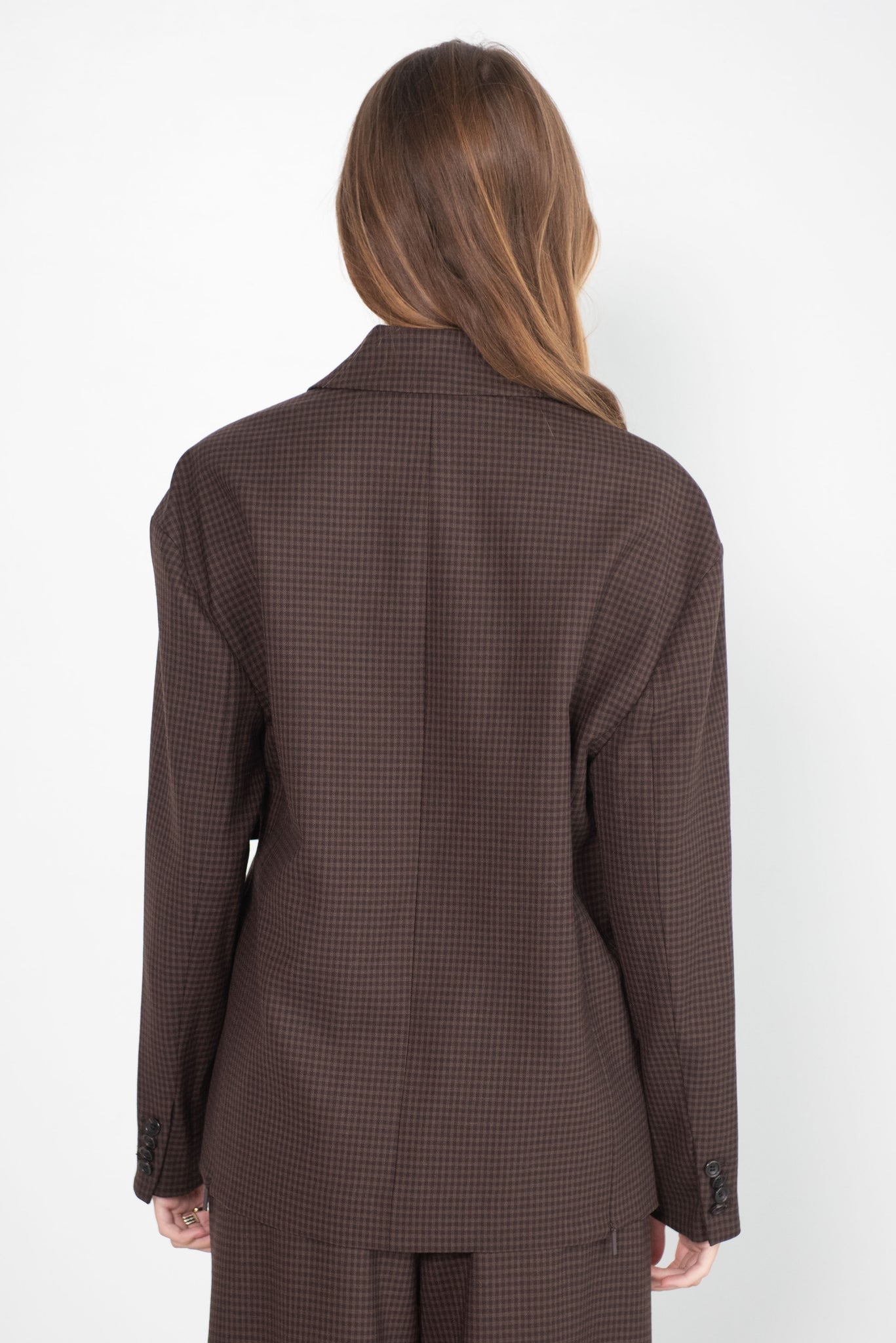 TIBI - Jett Suiting Liam Blazer With Slit Zipper Detail, Brown Multi
