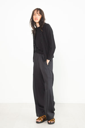 Tibi - Skinlike Mercerized Wool Sleeveless Sweater, Midnight Navy