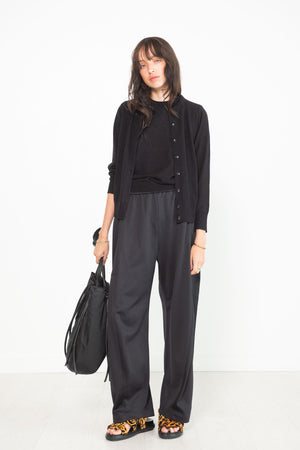 Tibi - Skinlike Mercerized Wool Sleeveless Sweater, Midnight Navy