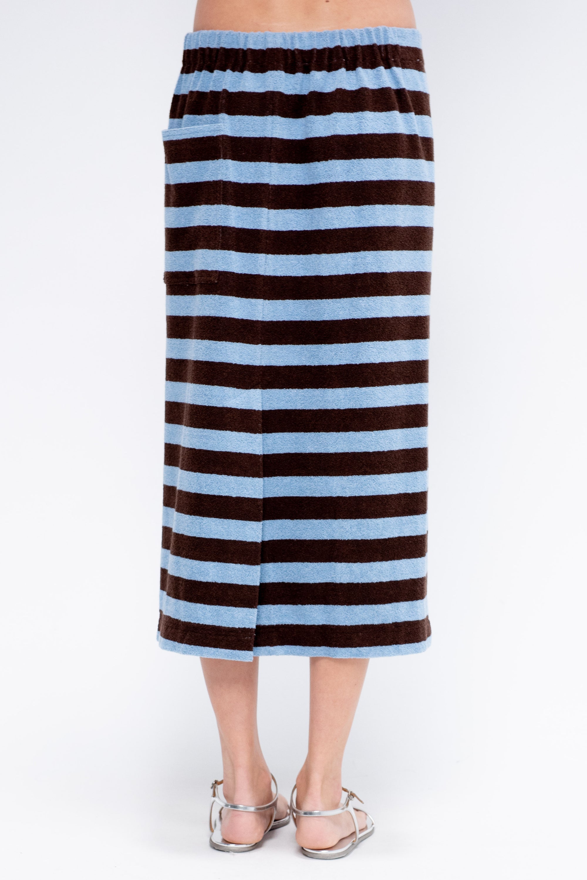 Bonded Dry Loop Terry Skirt, Brown &amp; Blue Multi