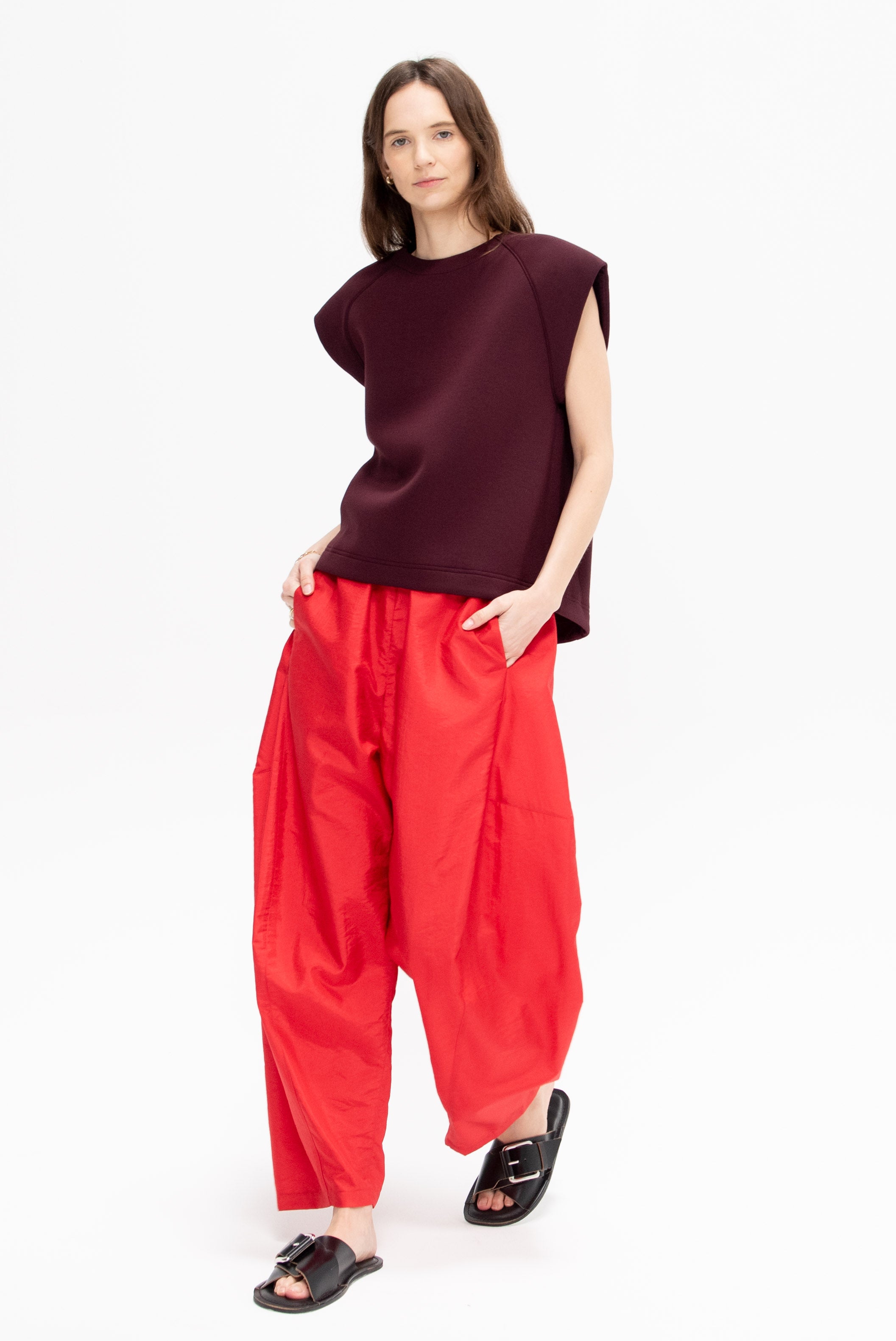 Tibi Bonded Viscose Sleeveless Top – Kick Pleat