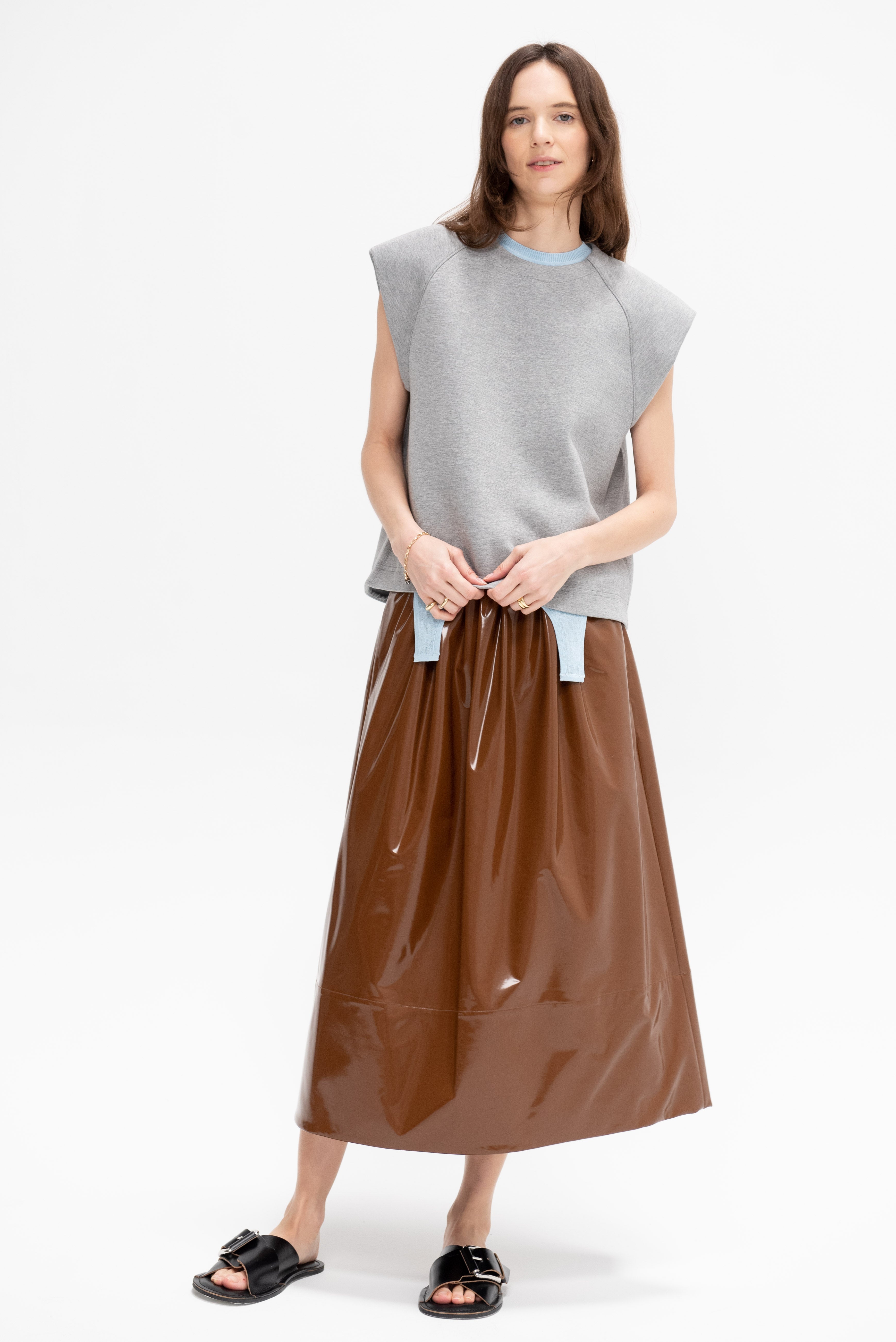 Tibi Bonded Viscose Sleeveless Top – Kick Pleat