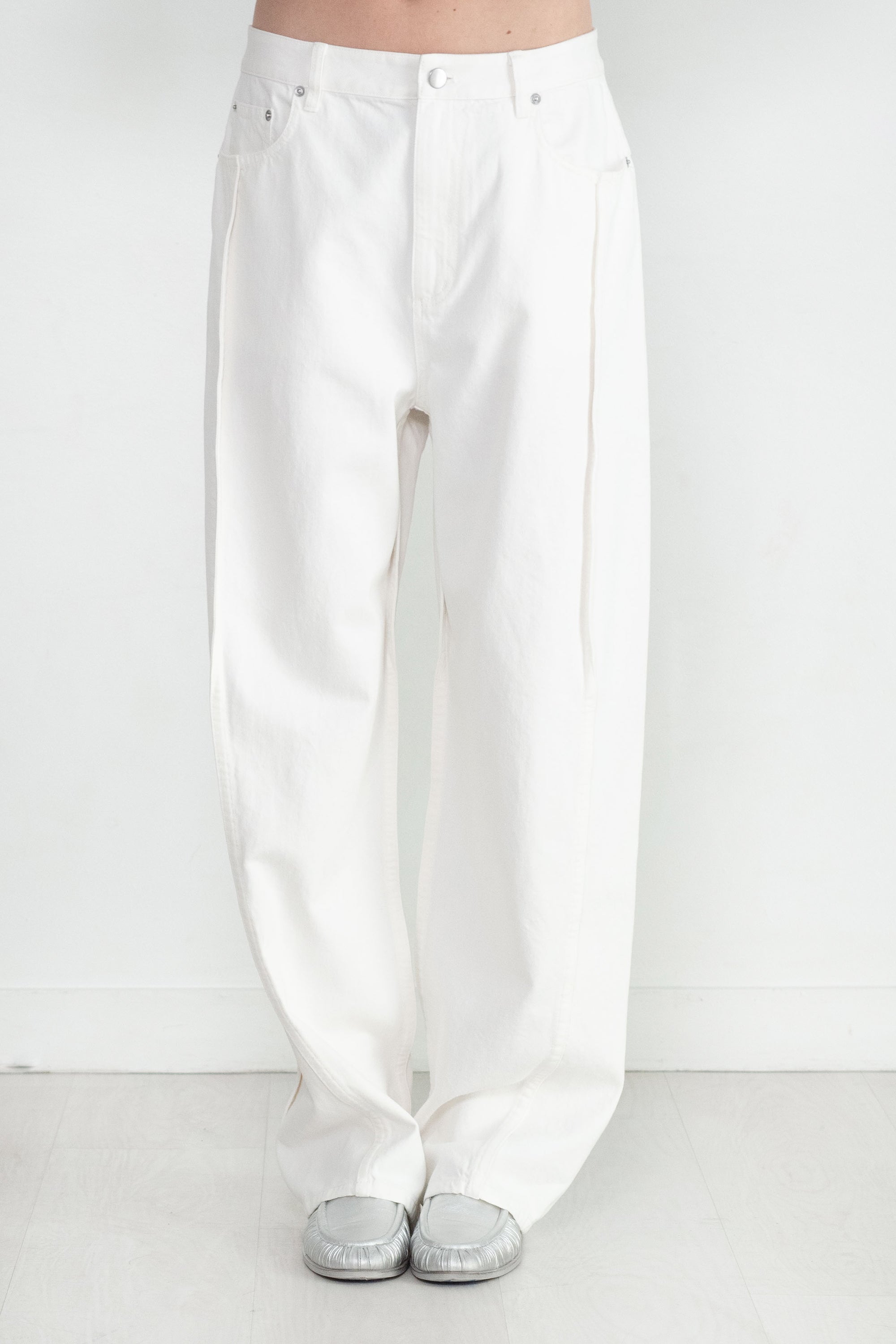 TIBI - Spring Denim Tuck Jean, White