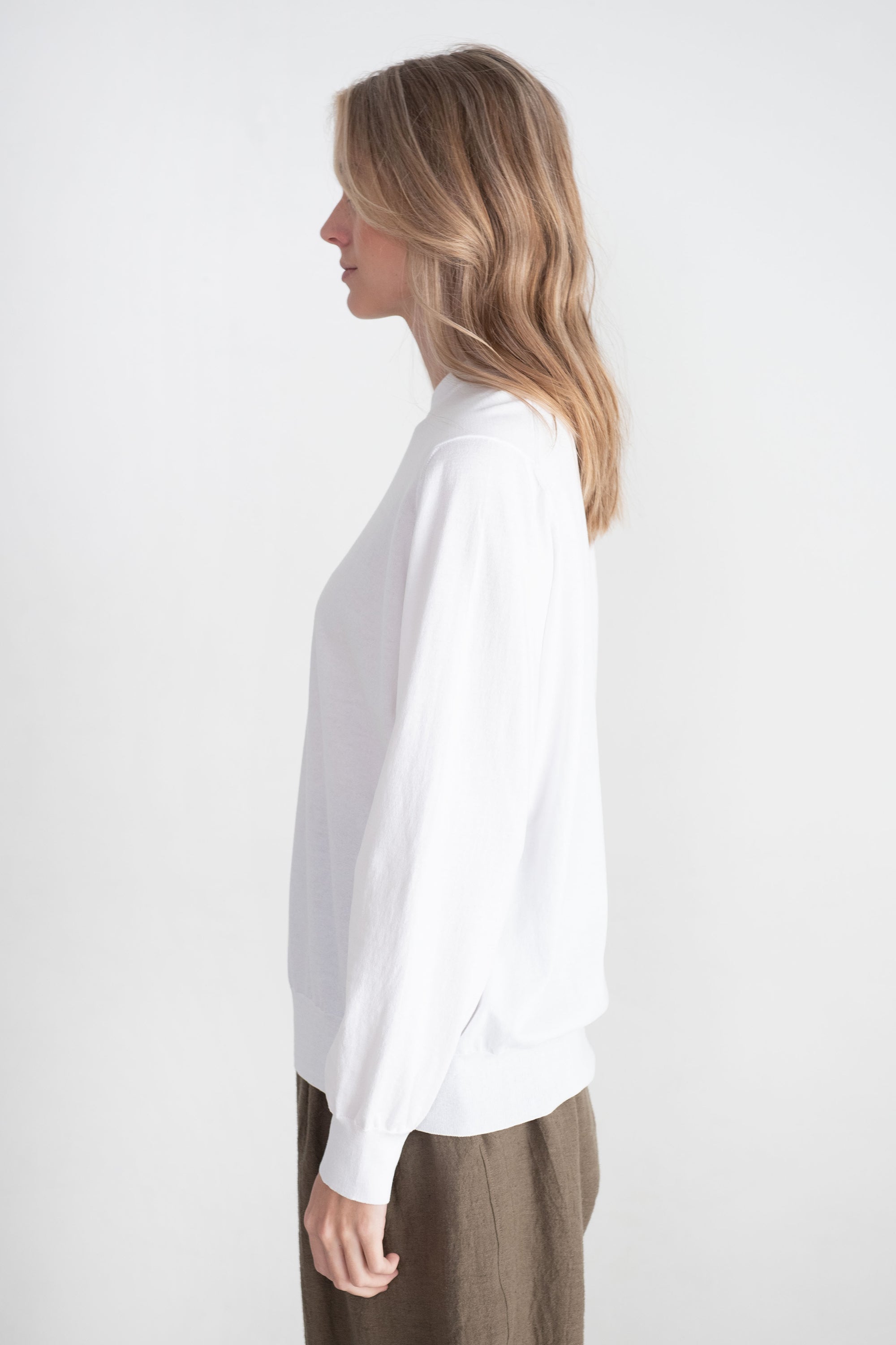 TIBI - Super Fine Gauge Perfect Men's Pullover, White