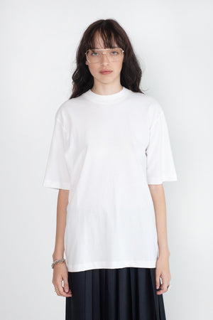 TIBI - Mock Neck Unisex T-Shirt, White