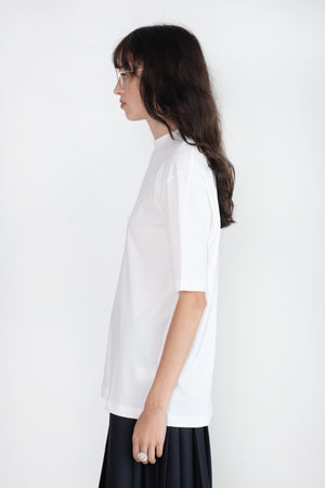 TIBI - Mock Neck Unisex T-Shirt, White