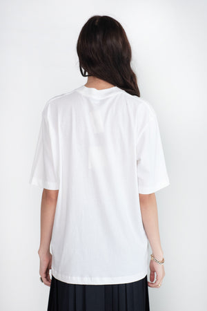 TIBI - Mock Neck Unisex T-Shirt, White