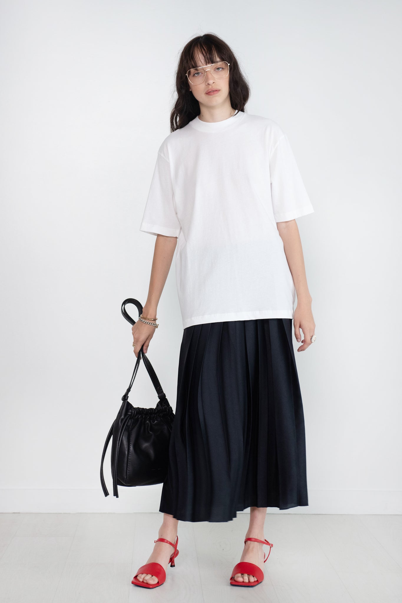 TIBI - Mock Neck Unisex T-Shirt, White
