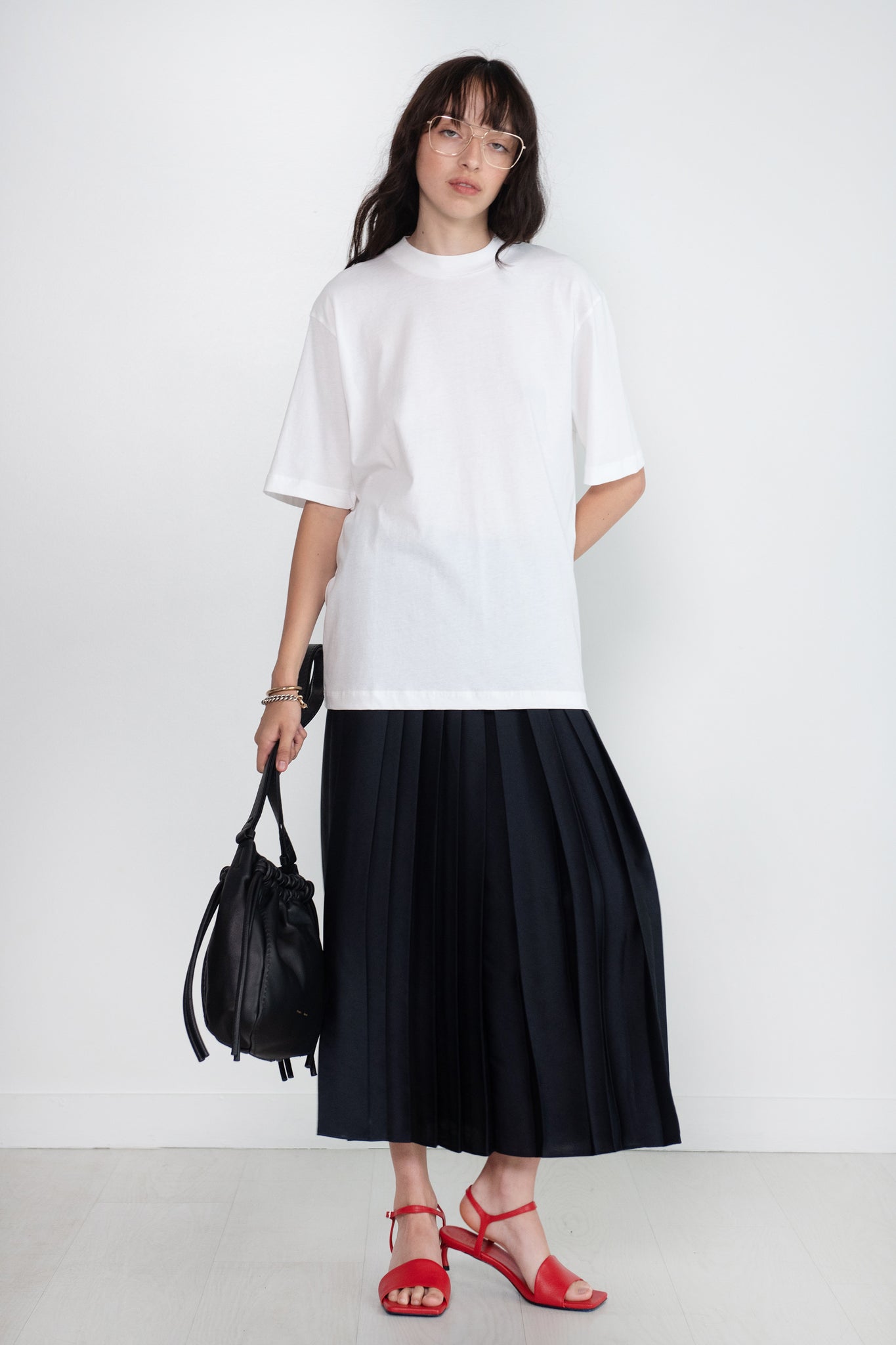 TIBI - Mock Neck Unisex T-Shirt, White