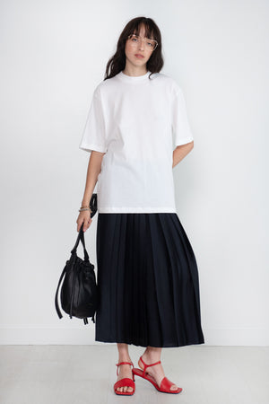 TIBI - Mock Neck Unisex T-Shirt, White