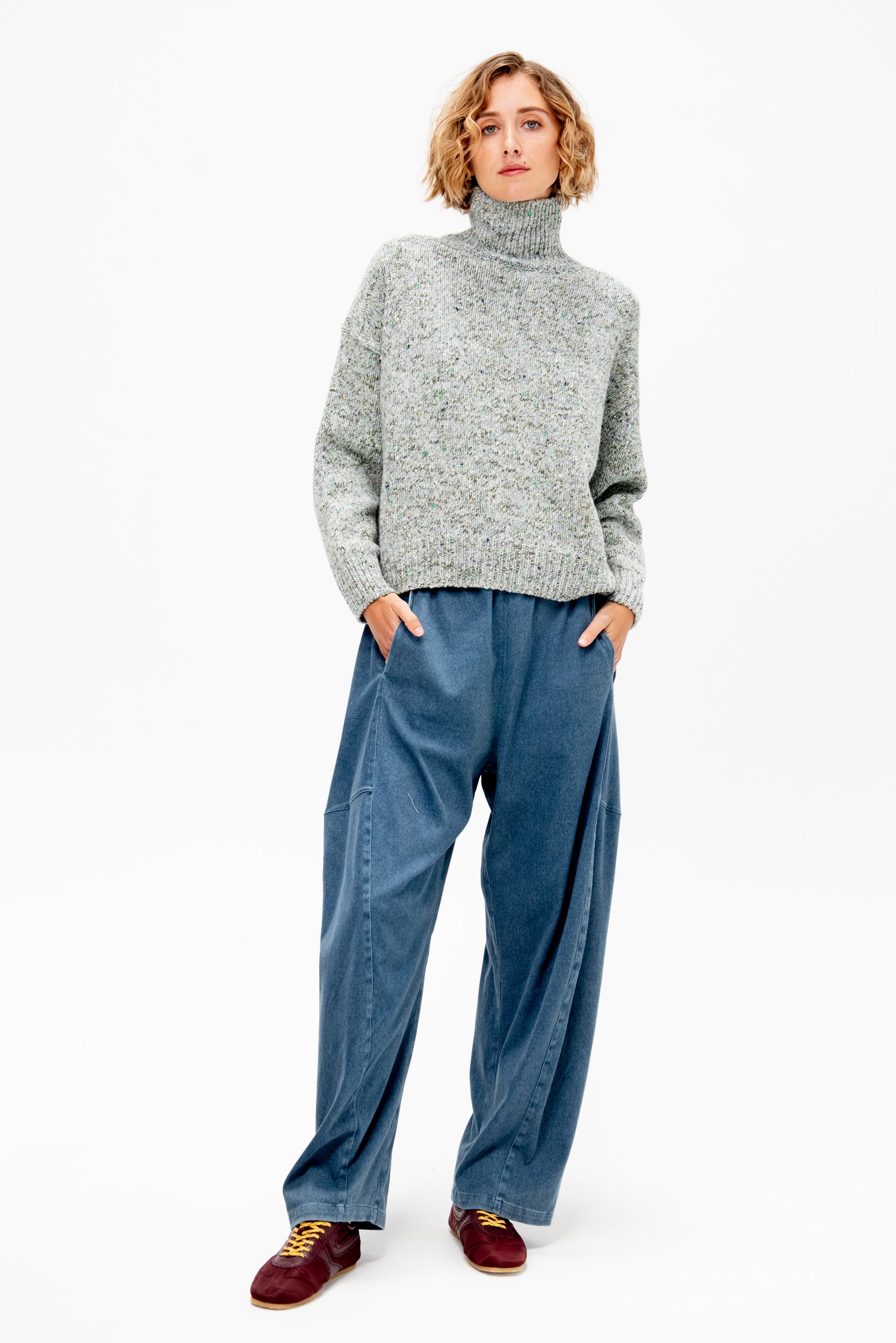 Stretch Denim Knit Winslow Pant - Short, Classic Wash