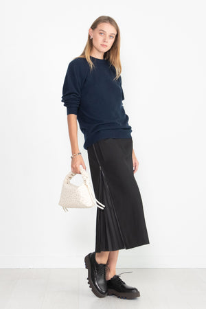TIBI - Grain De Poudre Trouser Skirt With Pleat Panel, Black
