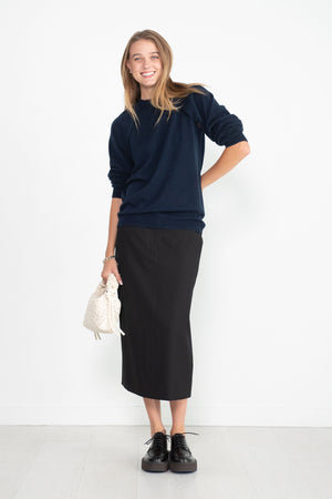 TIBI - Grain De Poudre Trouser Skirt With Pleat Panel, Black