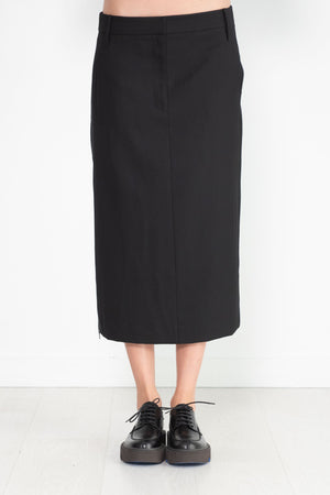 TIBI - Grain De Poudre Trouser Skirt With Pleat Panel, Black