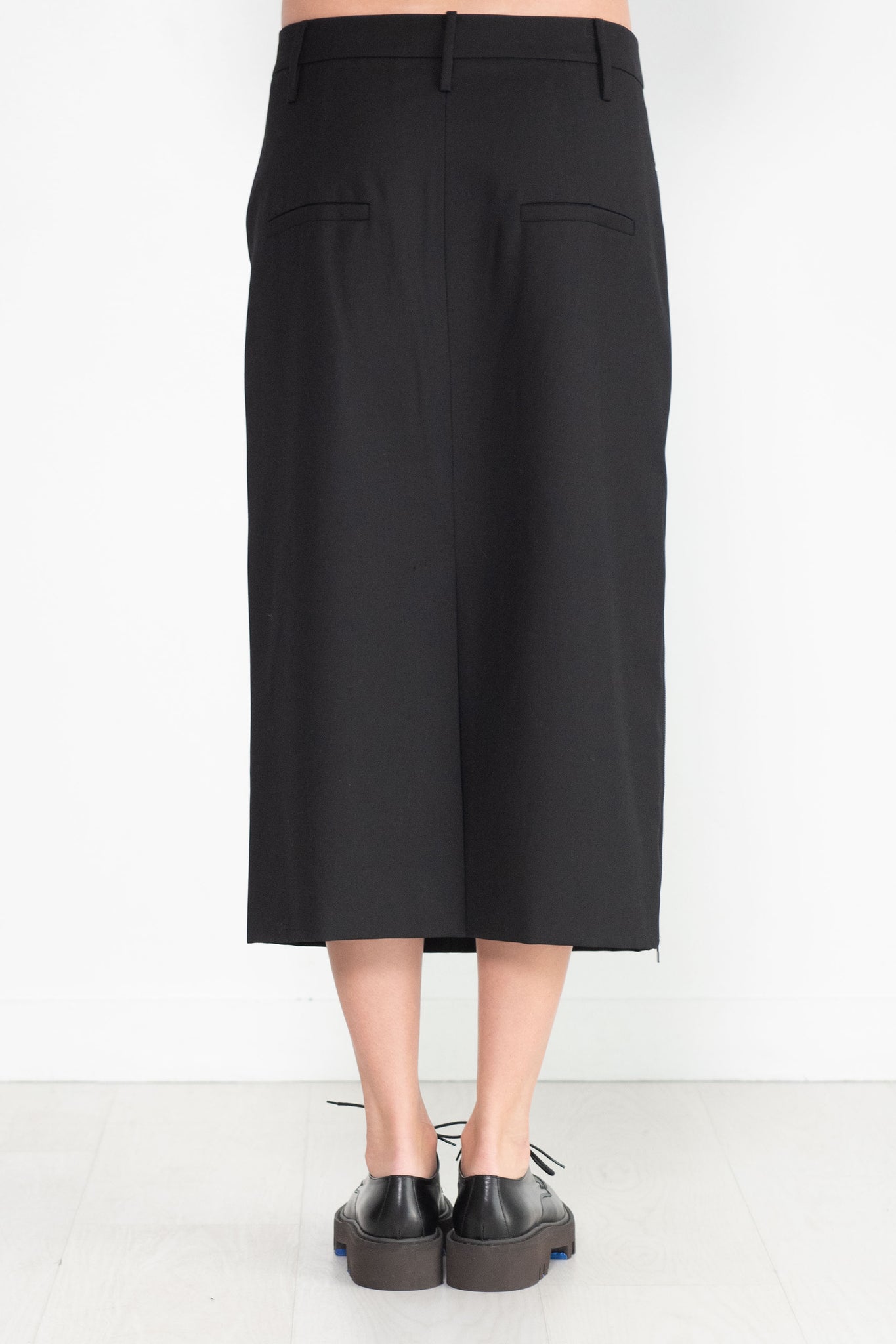 TIBI - Grain De Poudre Trouser Skirt With Pleat Panel, Black
