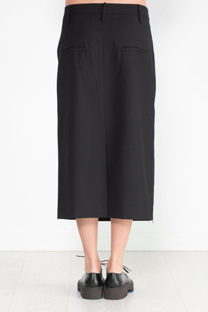 TIBI - Grain De Poudre Trouser Skirt With Pleat Panel, Black