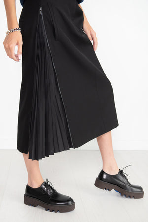 TIBI - Grain De Poudre Trouser Skirt With Pleat Panel, Black