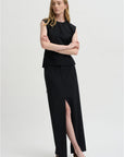 Recycled Tropical Wool Bib Top, Black