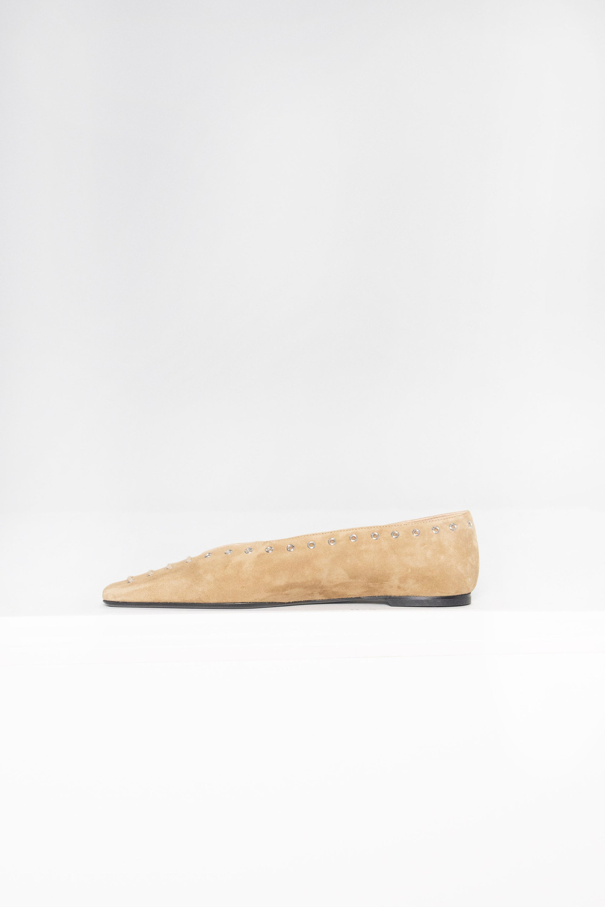 Suede Lace Up Ballerinas, Desert