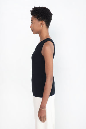 Totême - One-Shoulder Ribbed Top, Black