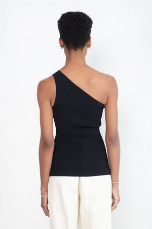 Totême - One-Shoulder Ribbed Top, Black