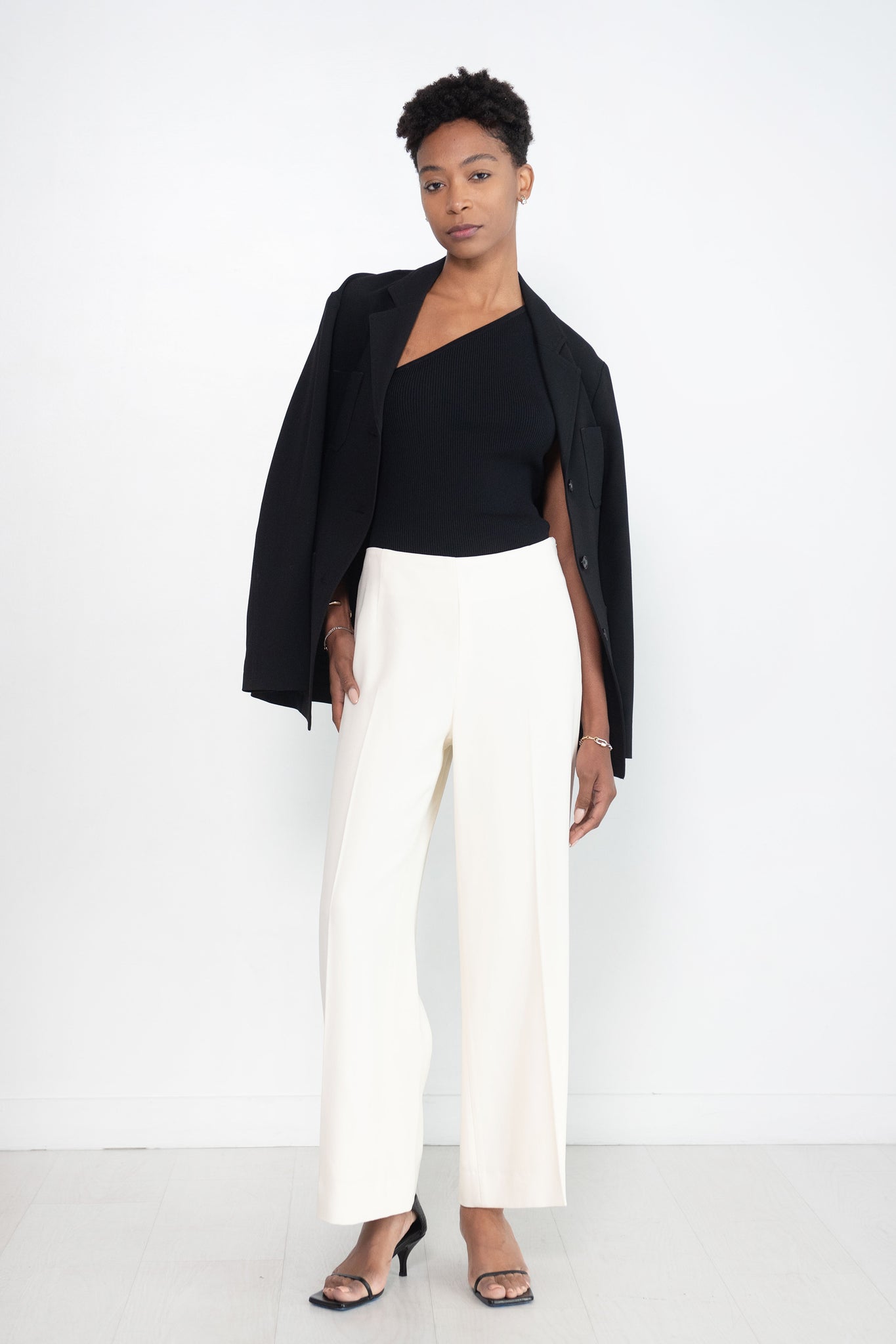 Totême - One-Shoulder Ribbed Top, Black