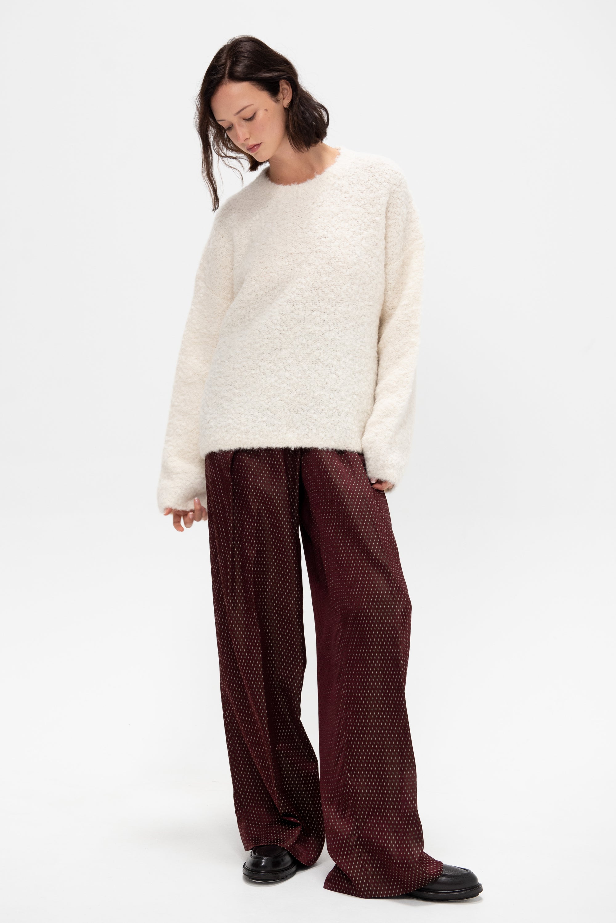 Boxy Bouclé Knit, Milk