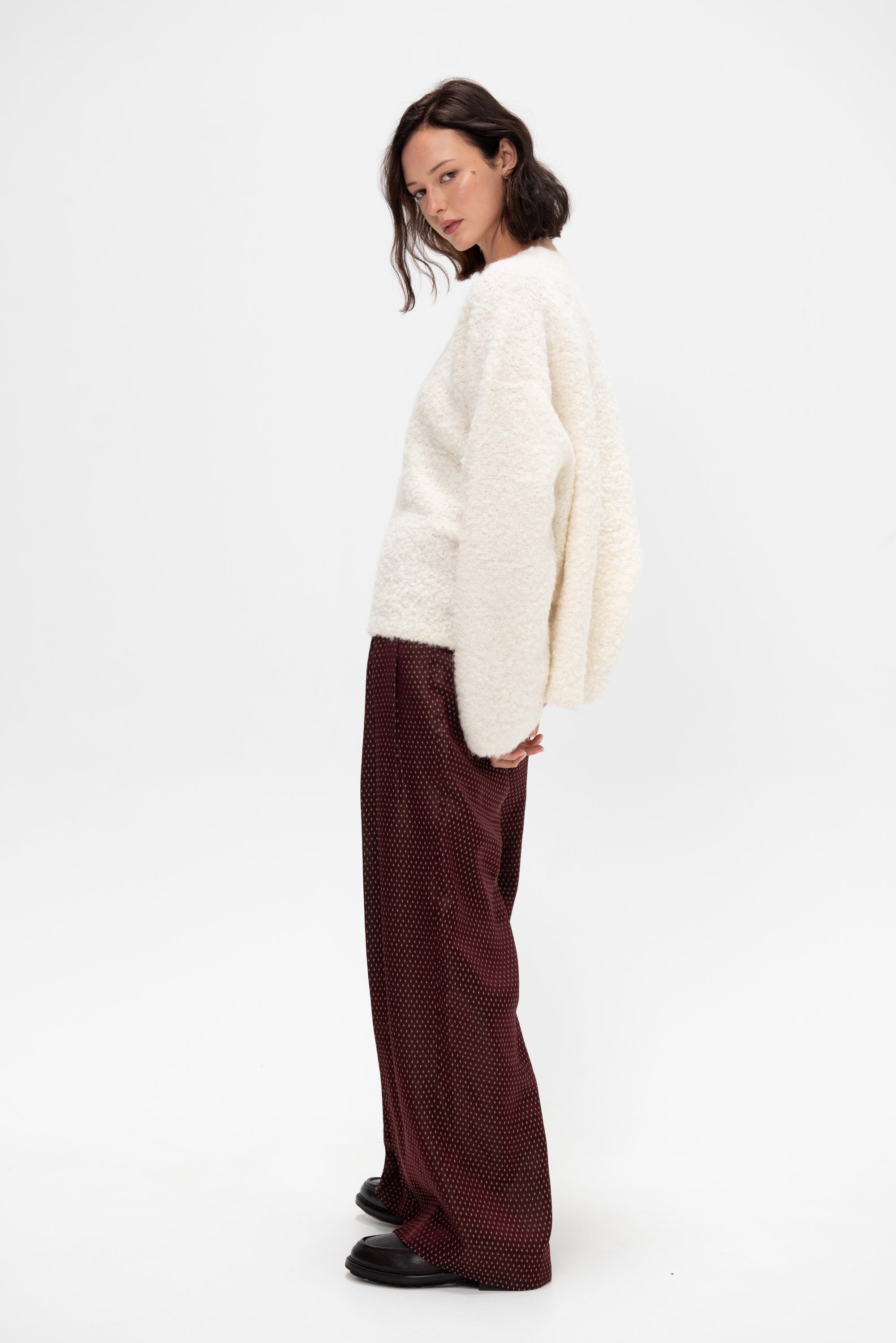 Boxy Bouclé Knit, Milk