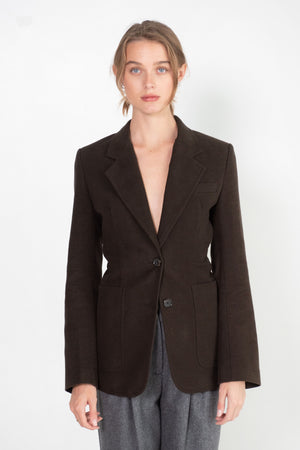 TOTEME - Cinched-Waist Moleskin Blazer, Espresso