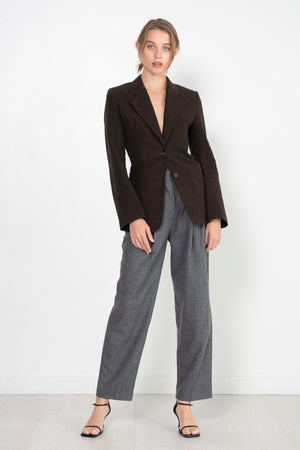 TOTEME - Cinched-Waist Moleskin Blazer, Espresso