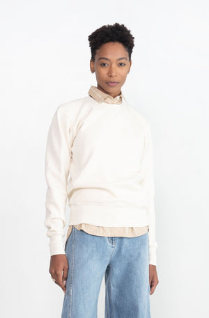 Totême - Crew-neck Cotton Sweatshirt, Off-White
