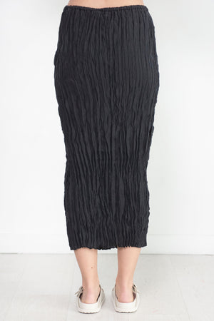 Totême - Crinkled Silk Midi Skirt, Black