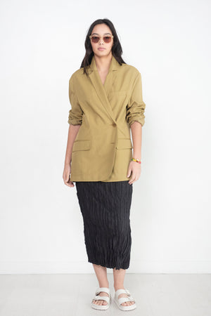 Totême - Crinkled Silk Midi Skirt, Black