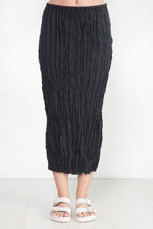 Totême - Crinkled Silk Midi Skirt, Black