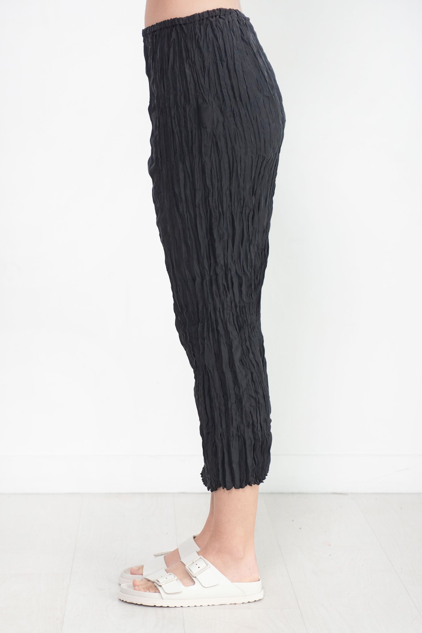 Totême - Crinkled Silk Midi Skirt, Black