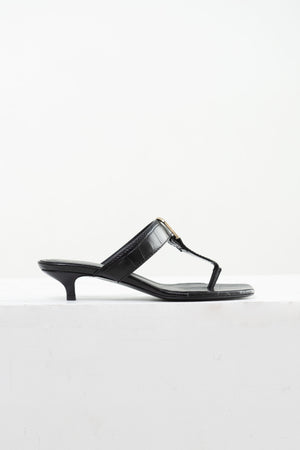 TOTEME - The Belted Croco Flip-Flop Heel, Black