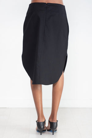 Totême - Curved-hem Cotton Skirt, Black