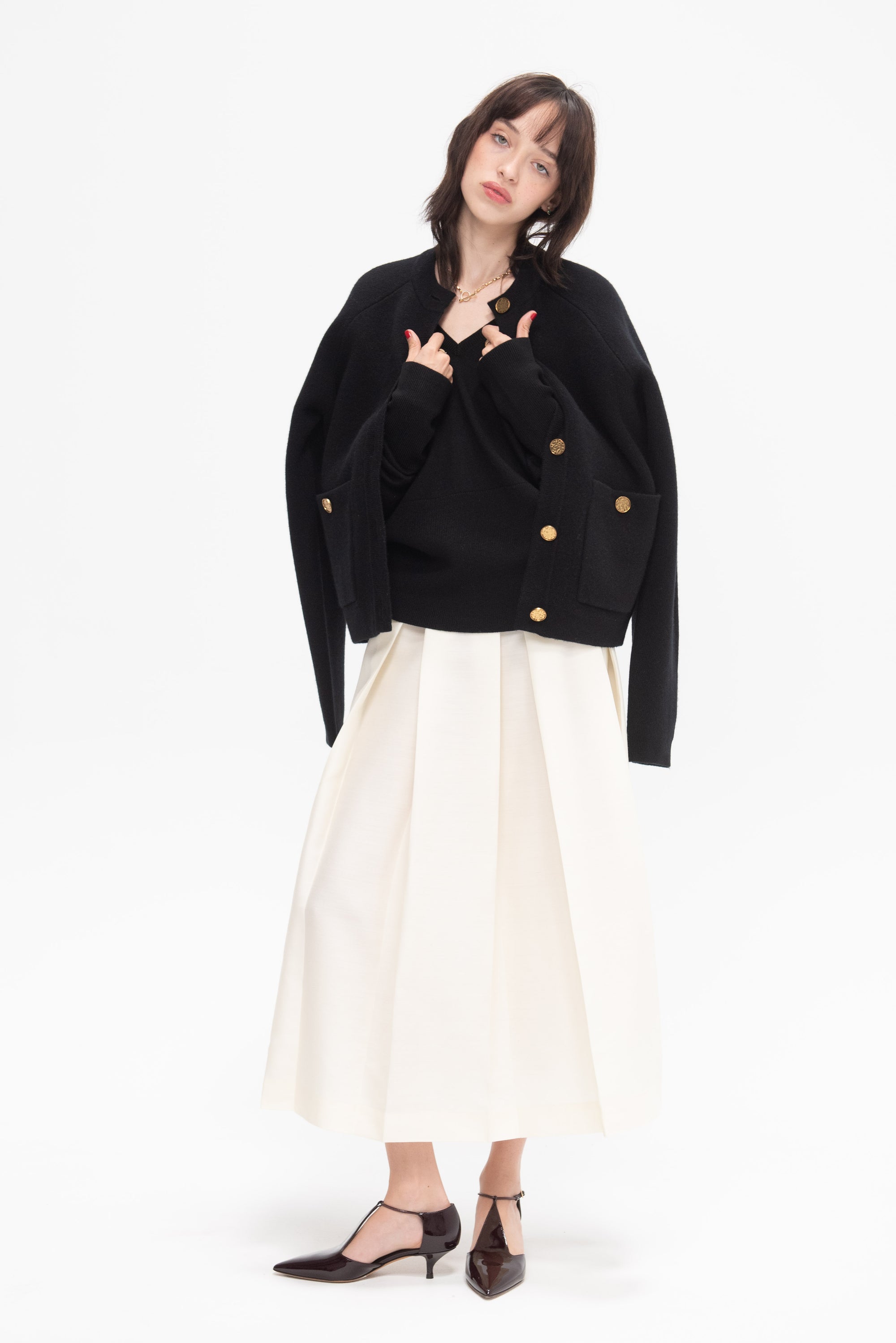 TOTEME - Deep Vneck Knit, Black
