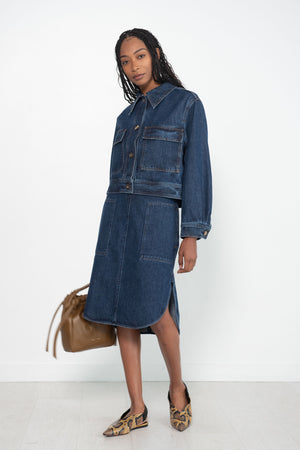 Totême - Cropped Denim Jacket, Dark Blue