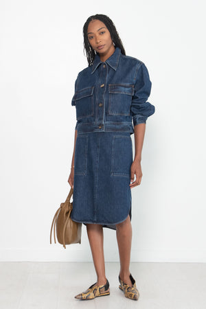 Totême - Cropped Denim Jacket, Dark Blue