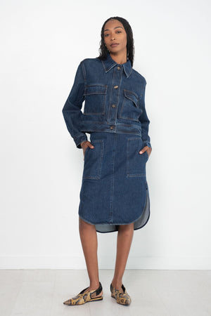Totême - Cropped Denim Jacket, Dark Blue