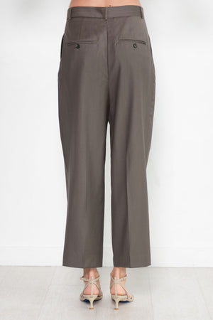 TOTEME - Double Pleated Cropped Trouser, Ash