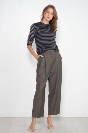 TOTEME - Double Pleated Cropped Trouser, Ash