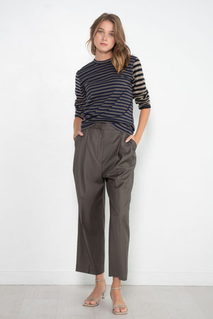 TOTEME - Double Pleated Cropped Trouser, Ash