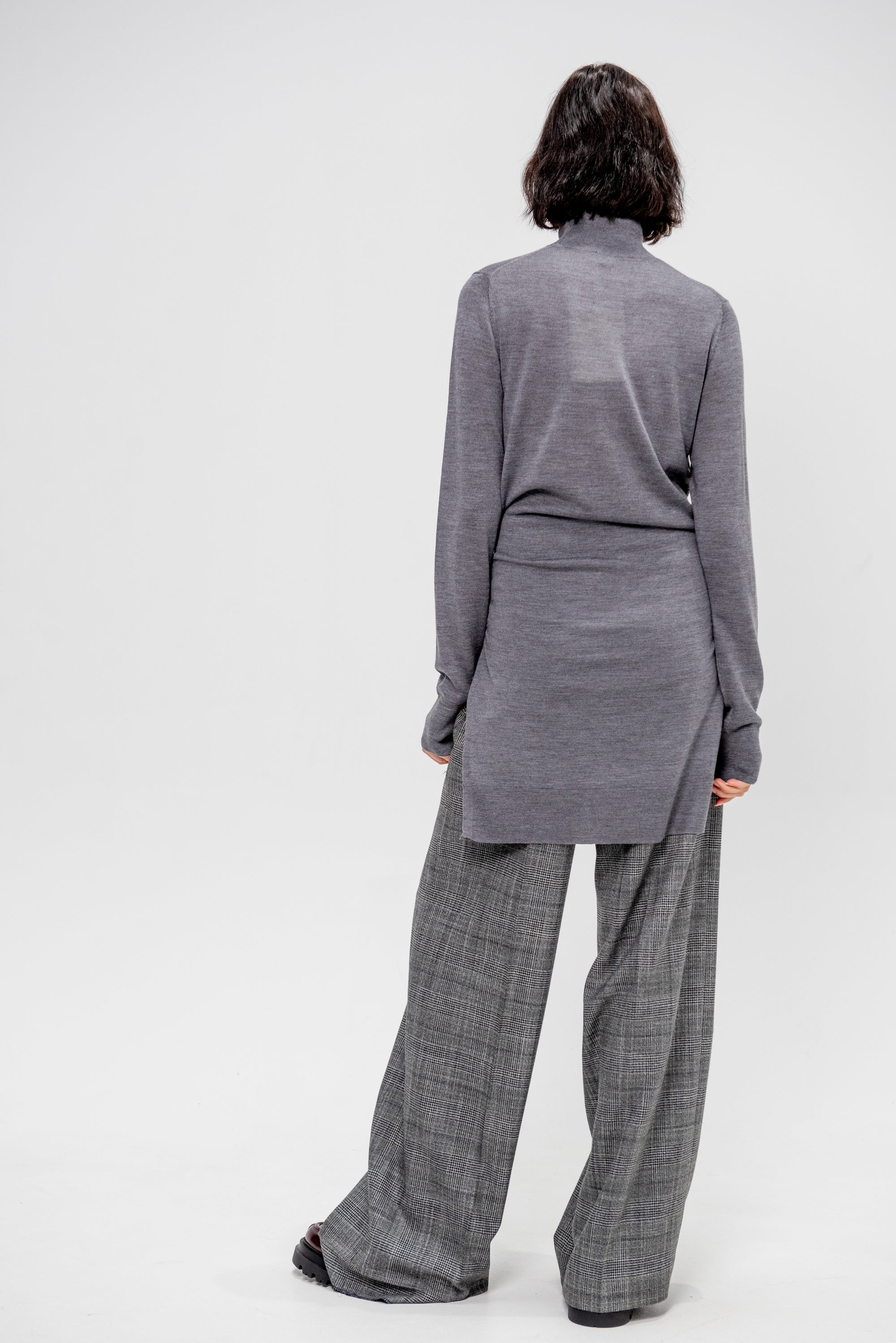Double-sleeve Turtleneck, Mid-Grey