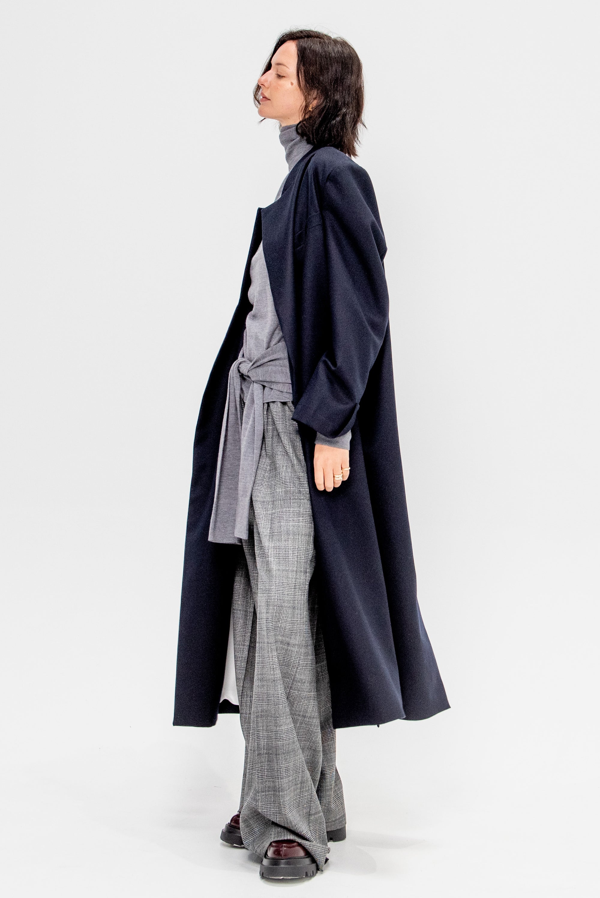 Double-sleeve Turtleneck, Mid-Grey